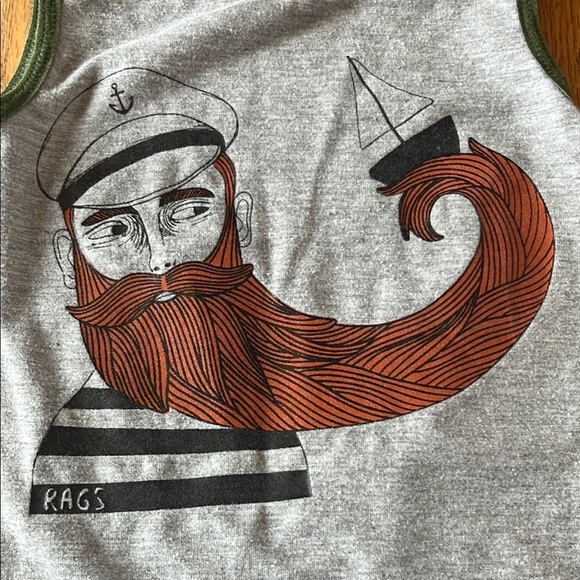 RAGS Gray Baby Romper with Green Camo Trim - Picture 3 of 4